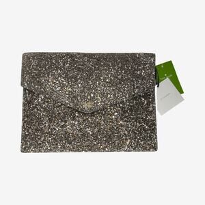 Kate Spade Laurel Way All That Glitters Envelope Clutch Gold Glitter NWT
